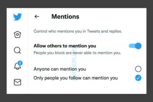 Twitter feature limit or block mentions